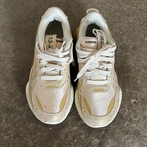 Gold Puma sneakers size 6 1/2